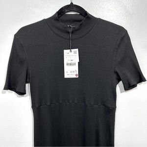 NWT Zara black shift dress with side slit